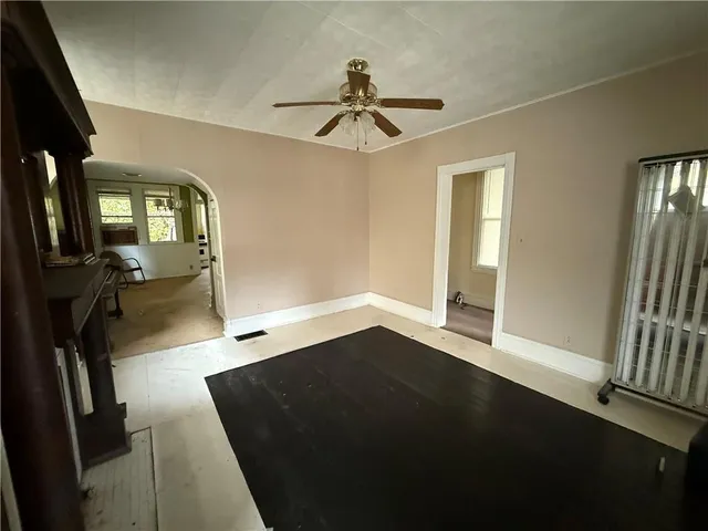 a view of a hallway with workspace