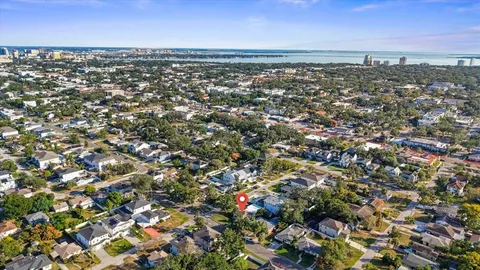 an aerial view of a city