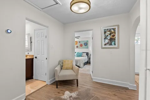 a living room with furniture