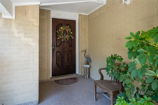a view of a entryway door of the house