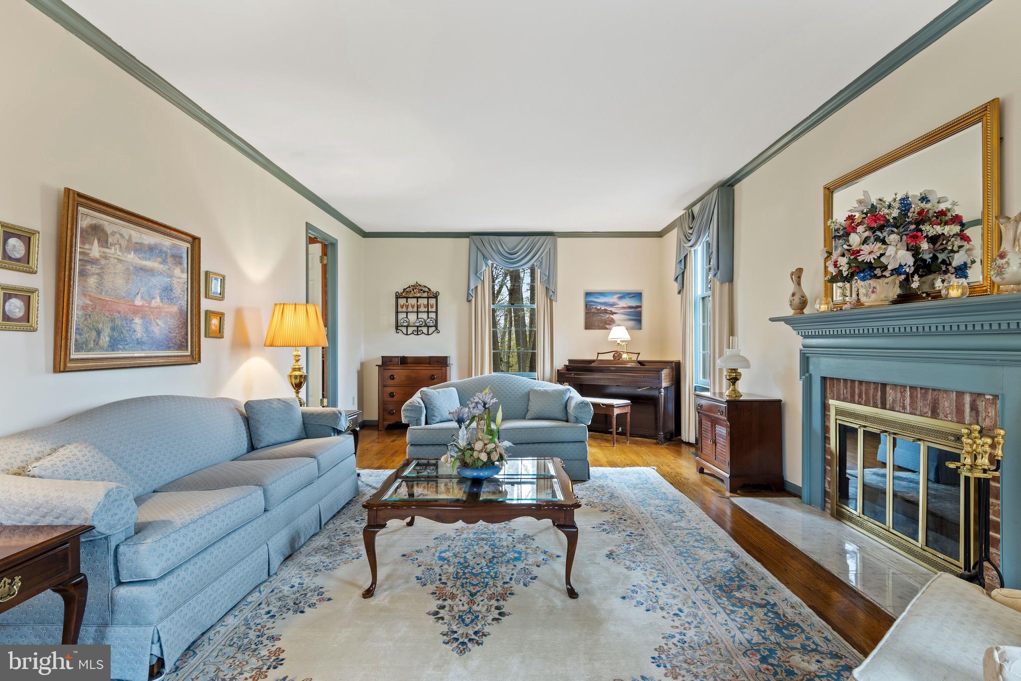 1 Derringdale Road Wayne, PA 19087 - Photo 12 of 41 Spacious Living Room with Gas FP