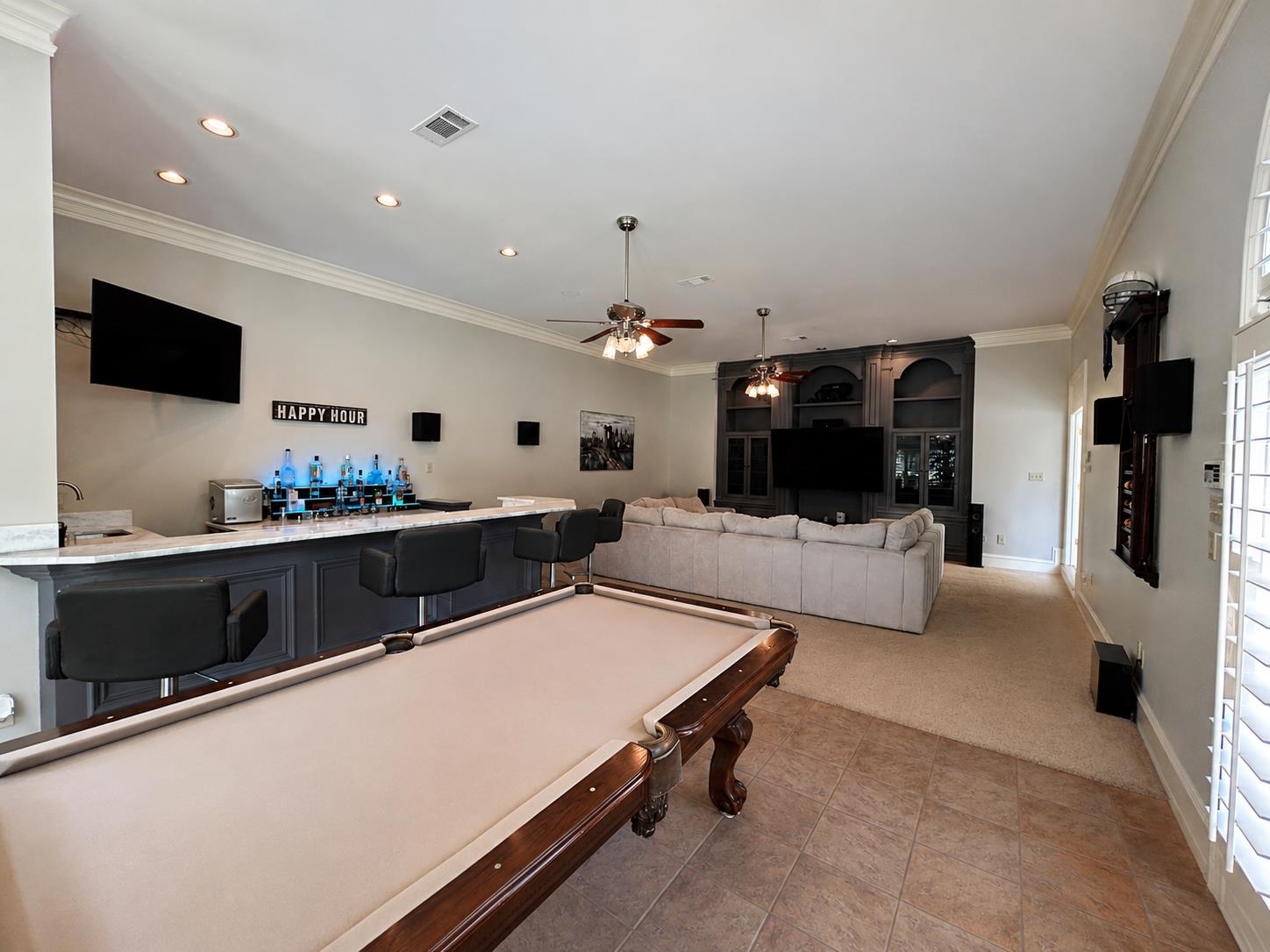 3770 Planters View Road Bartlett, TN 38133 - Photo 34 of 40 Includes Bar with Marble Counter and Custom Cabinetry and Beautiful Views of the Backyard