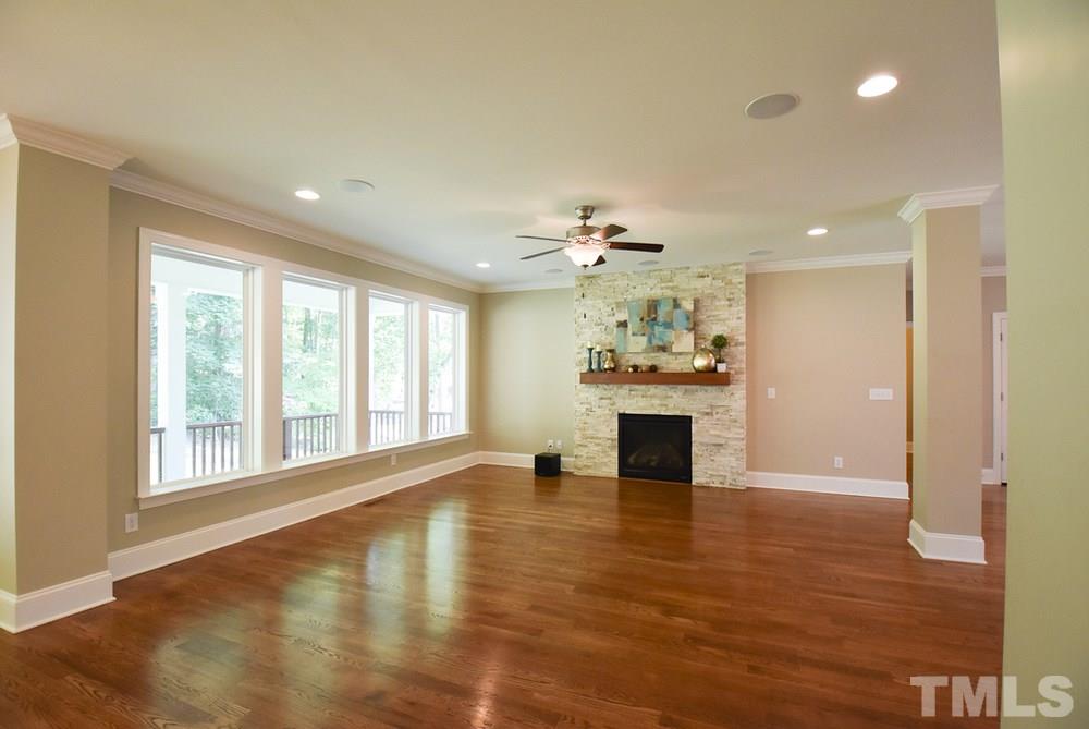2008 Bowling Green Trail Raleigh, NC 27613 - Photo 6 of 30 The Entry also opens to the big Living Rm w/stack stone tile gas log FP, CF, surround sound, recessed lights & lots of windows.