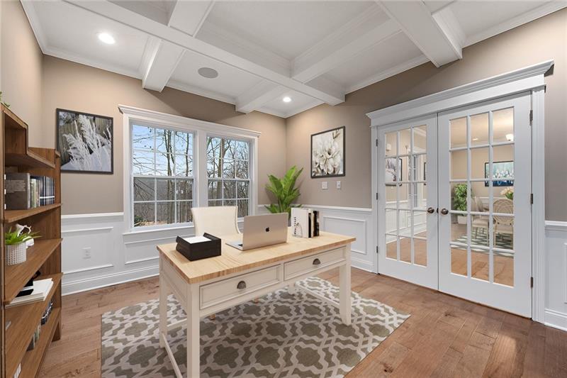 193 Witherow Road Sewickley, PA 15143 - Photo 13 of 25 Working from home is a joy in this great space with coffer ceilings and surround sound.