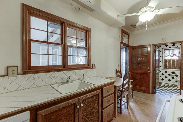 a view of kitchen and utility room