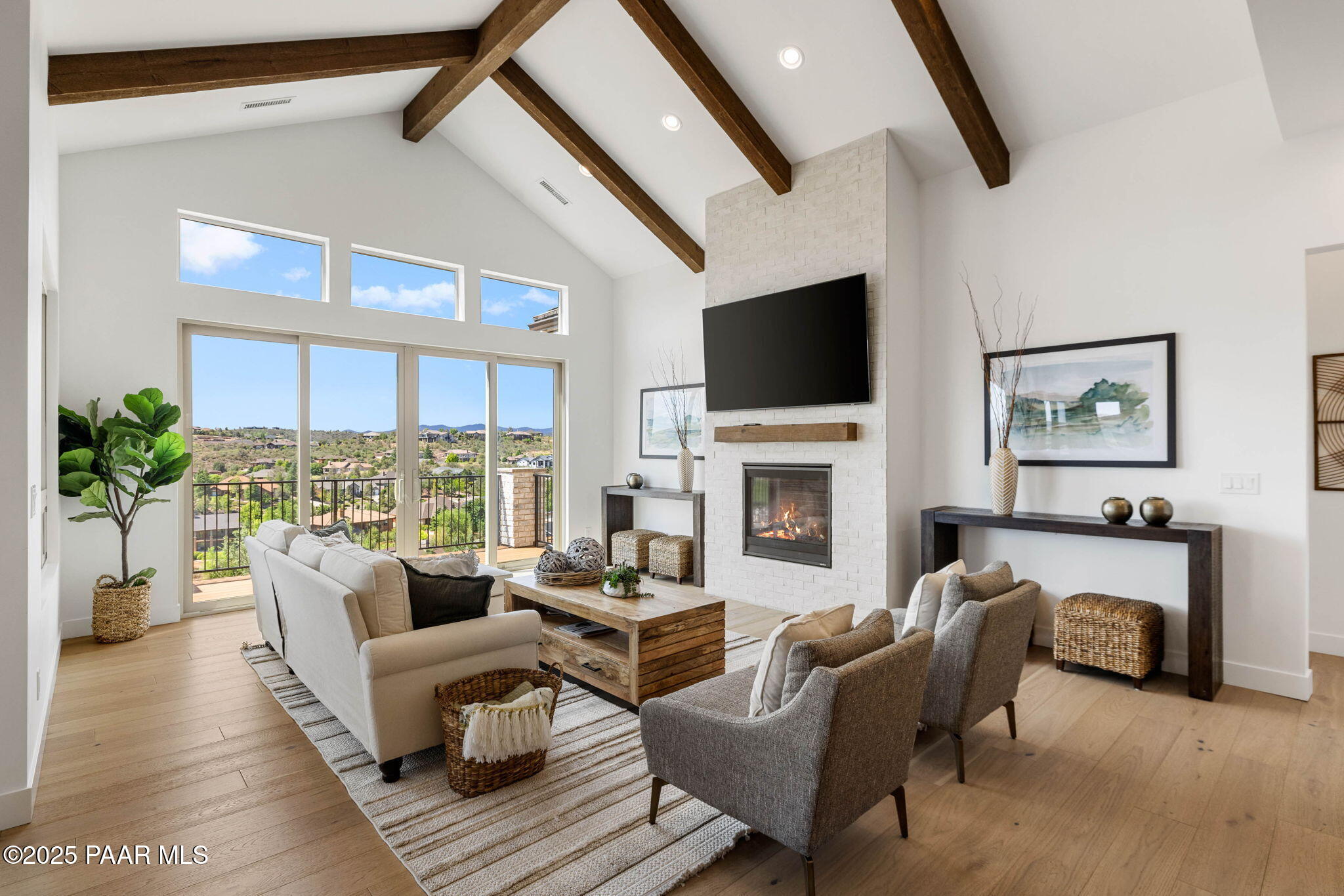 1109 South Lakeview Drive Prescott, AZ 86301 - Photo 19 of 48 a living room with fireplace furniture and a flat screen tv