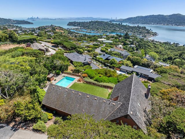 an aerial view of a house
