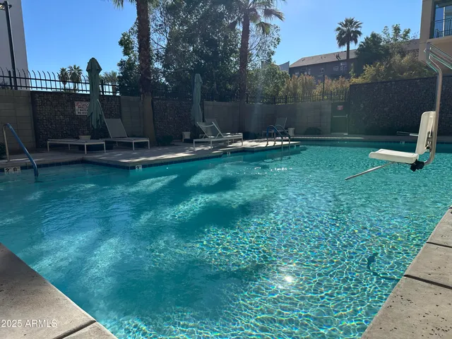 a view of a building with a street