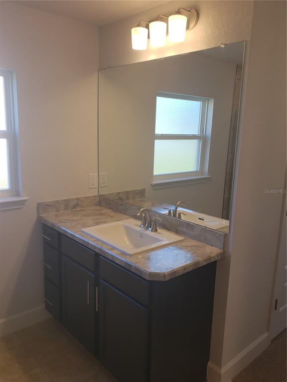 278 Waterfall Drive Spring Hill, FL 34608 - Photo 15 of 16 a bathroom with a granite countertop sink and a mirror