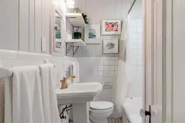a bathroom with a toilet a sink and a mirror
