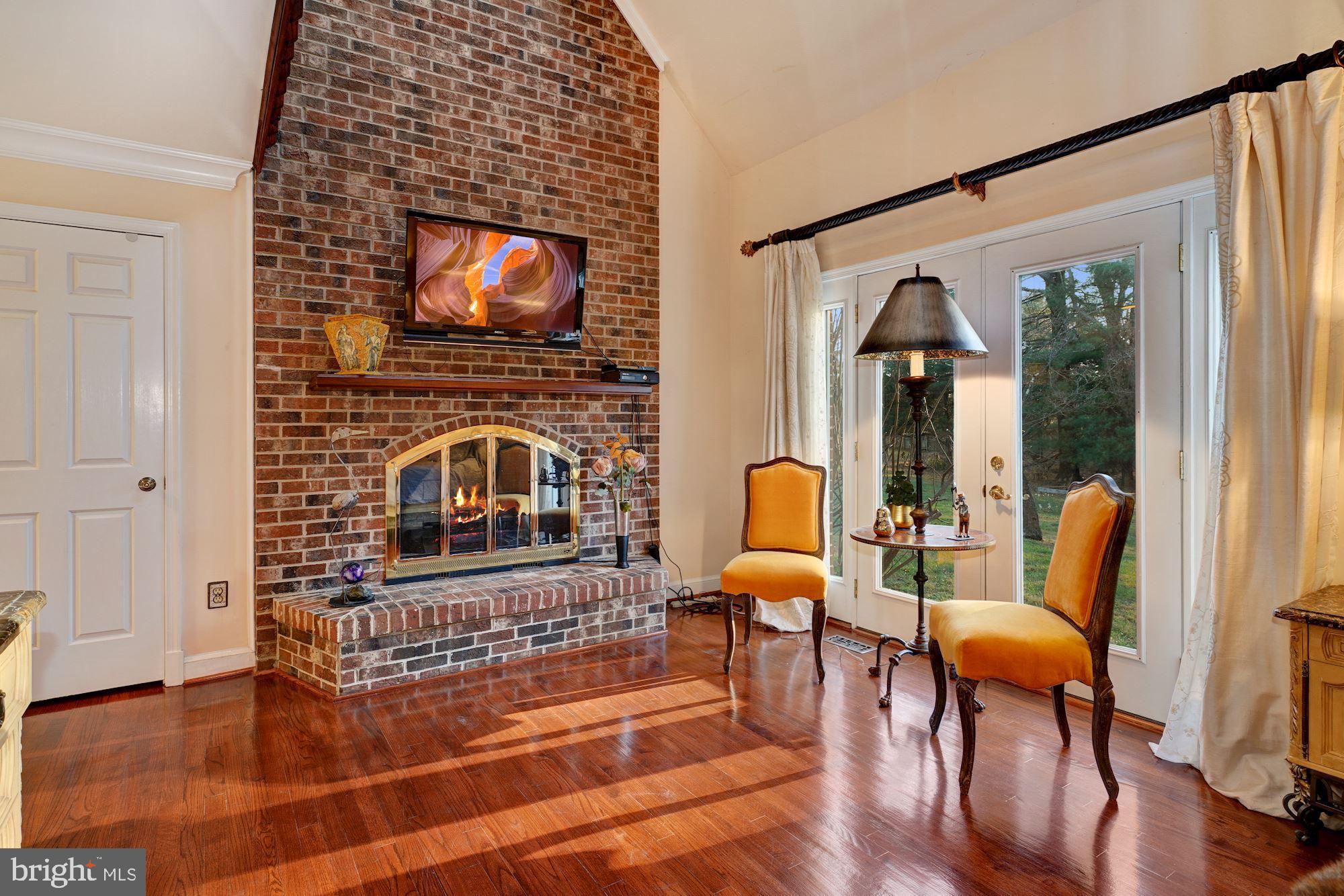 6 Travilah Terrace Potomac, MD 20854 - Photo 21 of 49 Floor-to-Ceiling Brick Fireplace & Outdoor Access