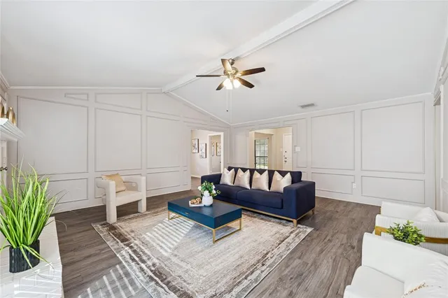 a living room with furniture