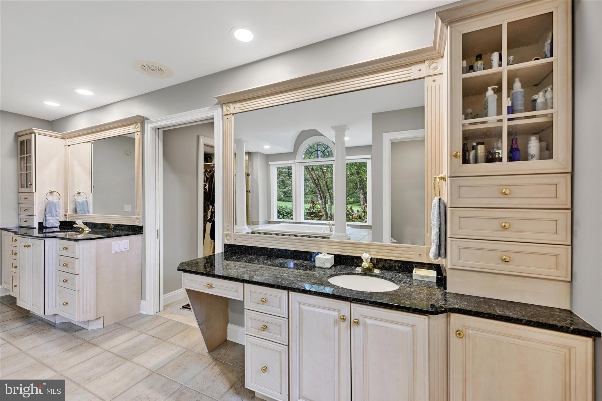 51 Blenheim Farm Lane Phoenix, MD 21131 - Photo 27 of 47 a bathroom with a granite countertop sink and a mirror