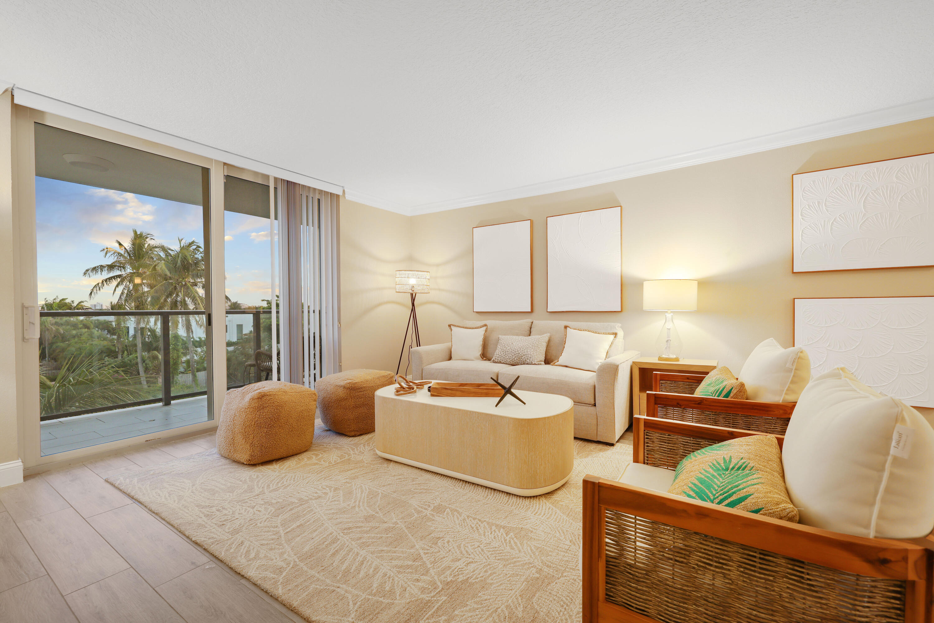 601 North Ocean Boulevard Boca Raton, FL 33432 - Photo 14 of 36 a living room with furniture and a floor to ceiling window