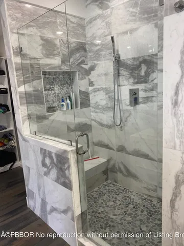 a bathroom with a shower
