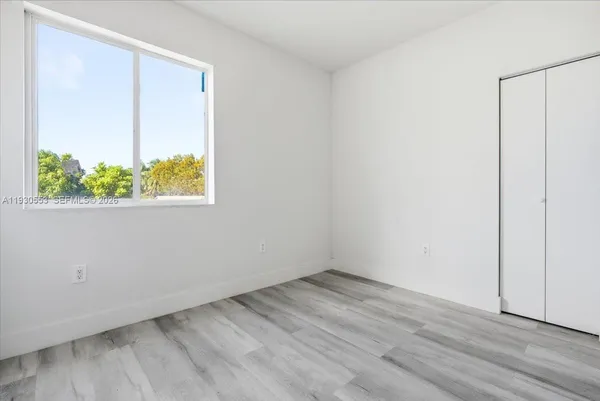 an empty room with a window