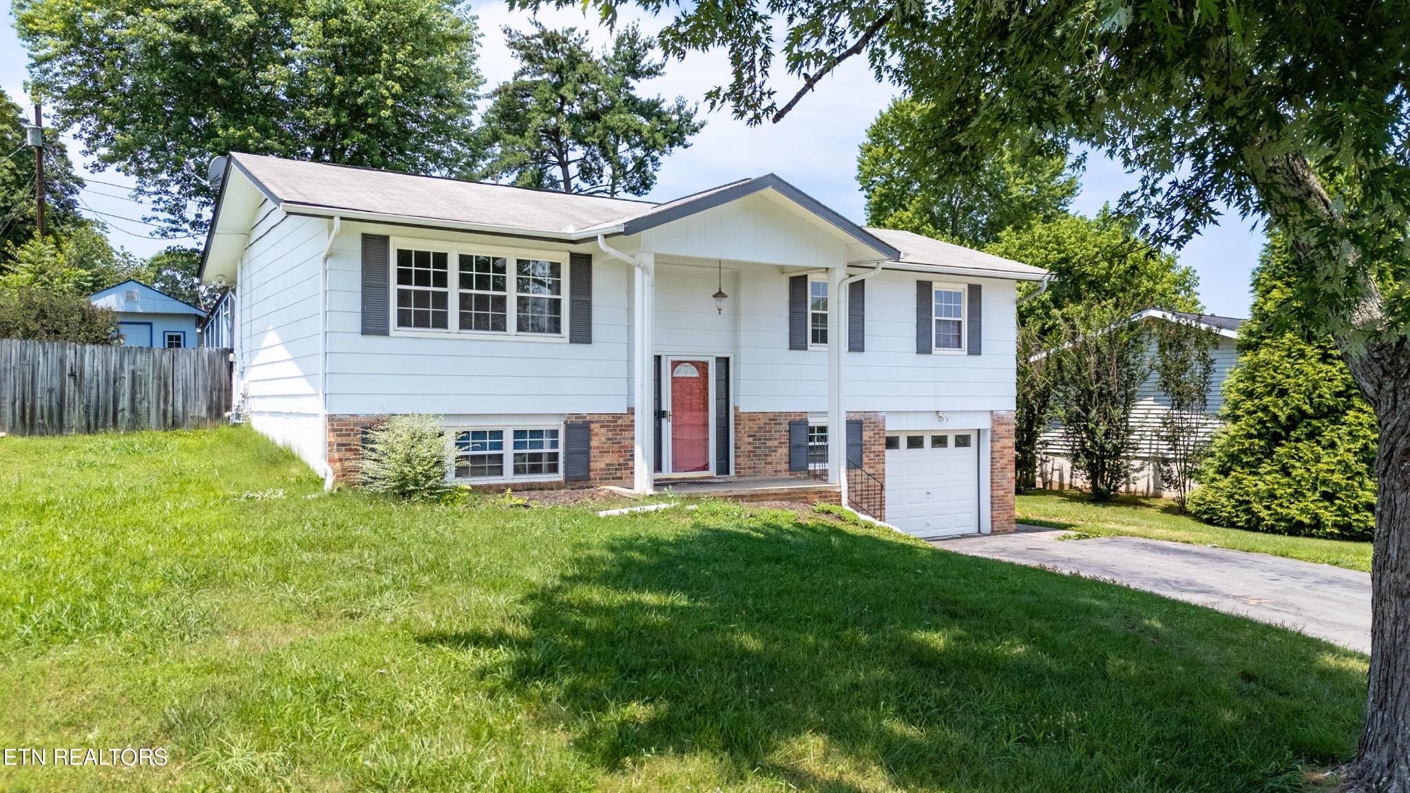 7725 Cranley Road Powell, TN 37849 - Photo 3 of 43 a view of a yard in front of a house with plants and large tree