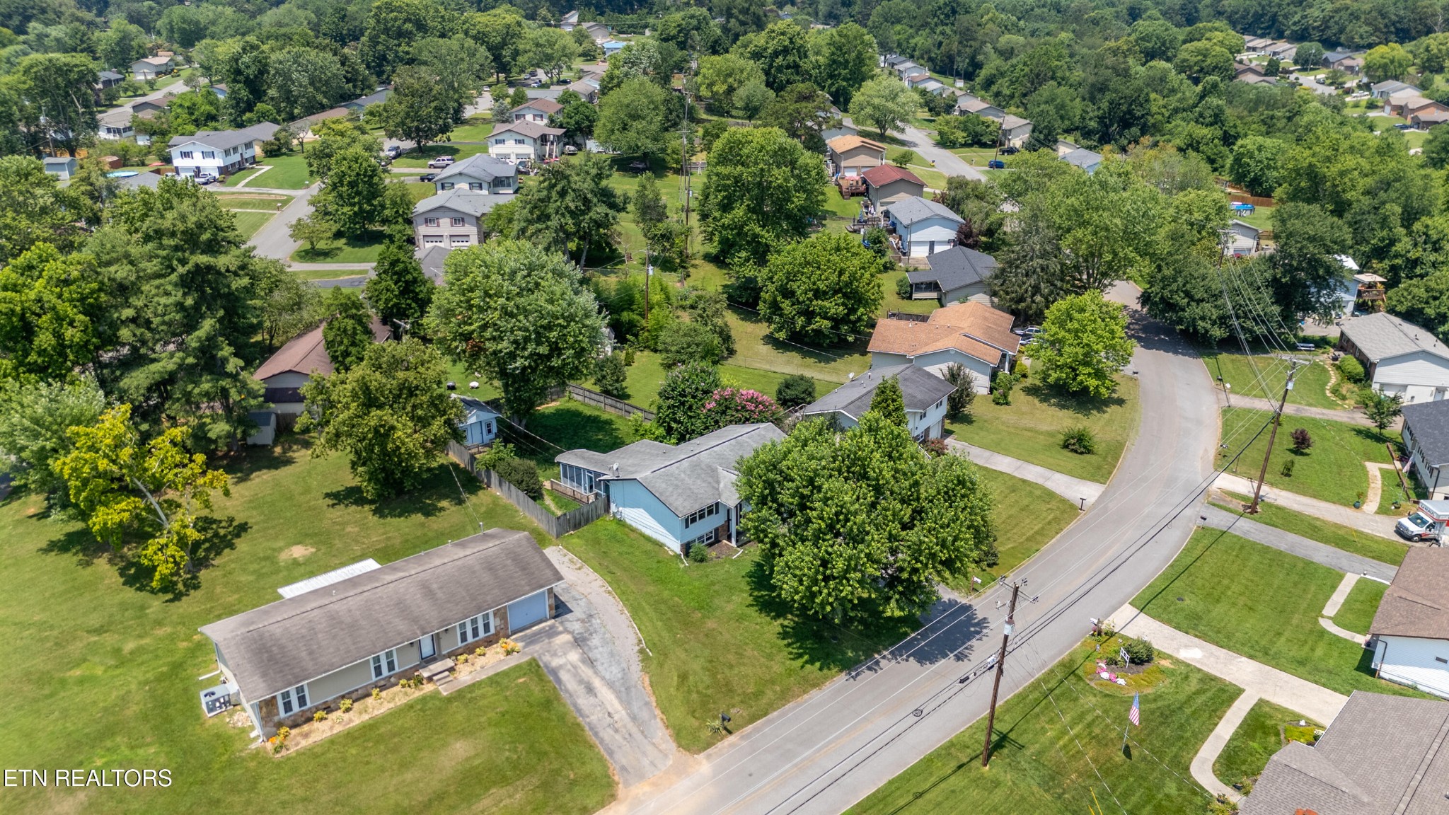 7725 Cranley Road Powell, TN 37849 - Photo 33 of 43 an aerial view of residential house with outdoor space and swimming pool