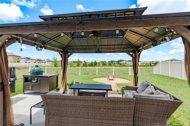 a view of outdoor space with seating