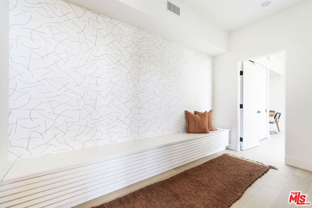 a bedroom with a bed