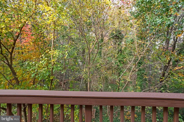 a view of a balcony with an outdoor space