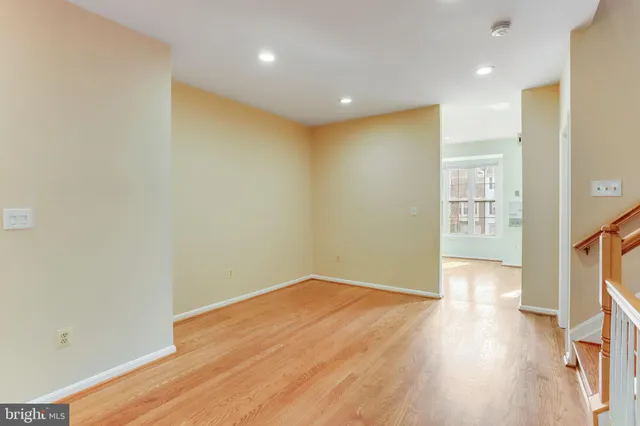 a view of livingroom with wooden floor