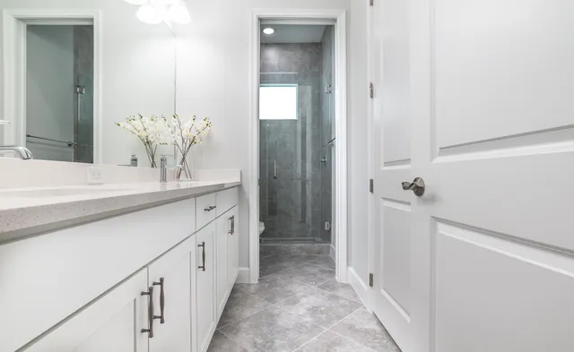 a workspace with furniture and a window