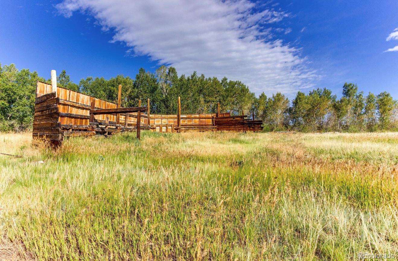 1290 Hill Country Road Westcliffe, CO 81252 - Photo 13 of 24 a view of a yard with swimming pool and trees in the background