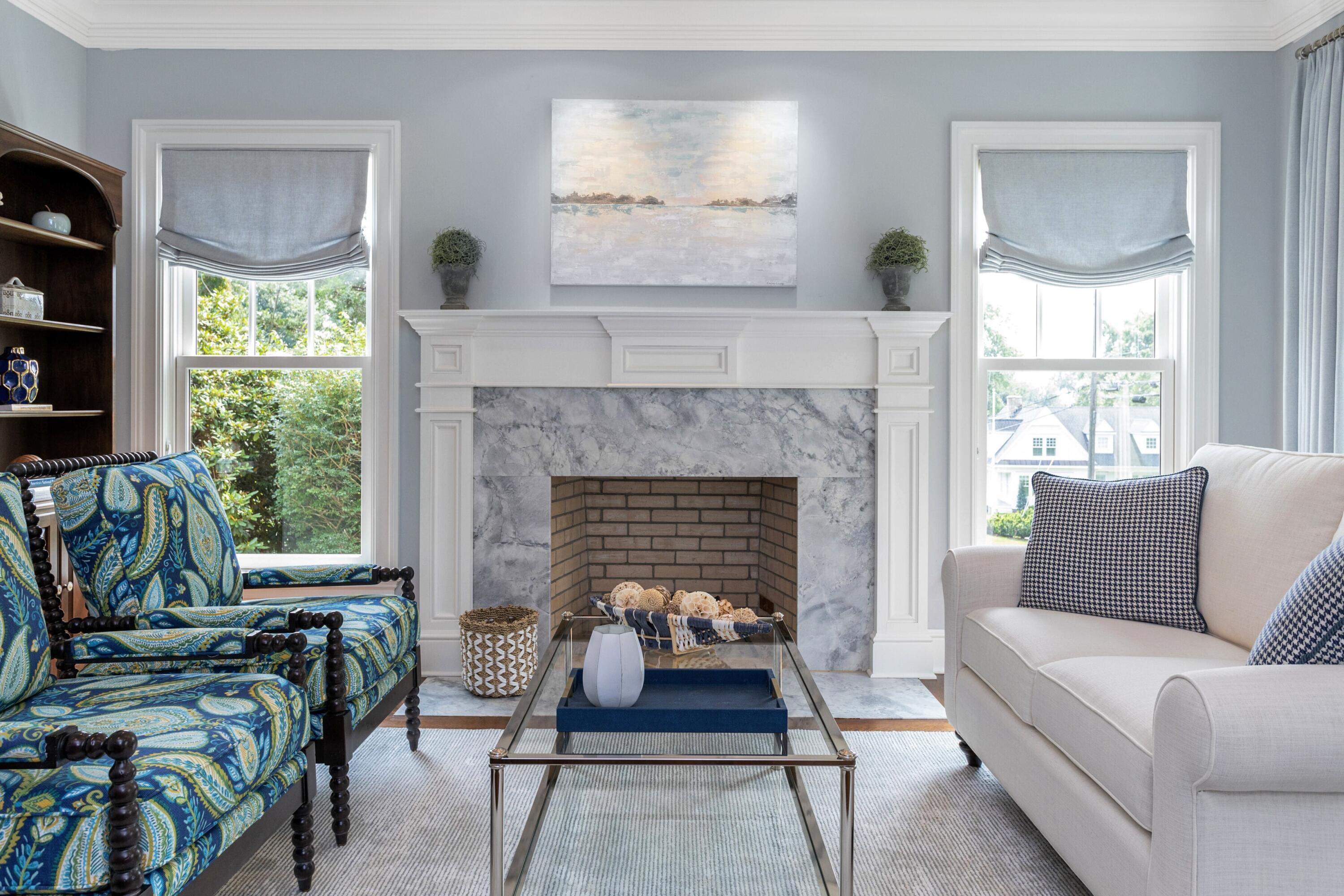 46 Stanton Road Darien, CT 06820 - Photo 7 of 48 a living room with furniture and a fireplace