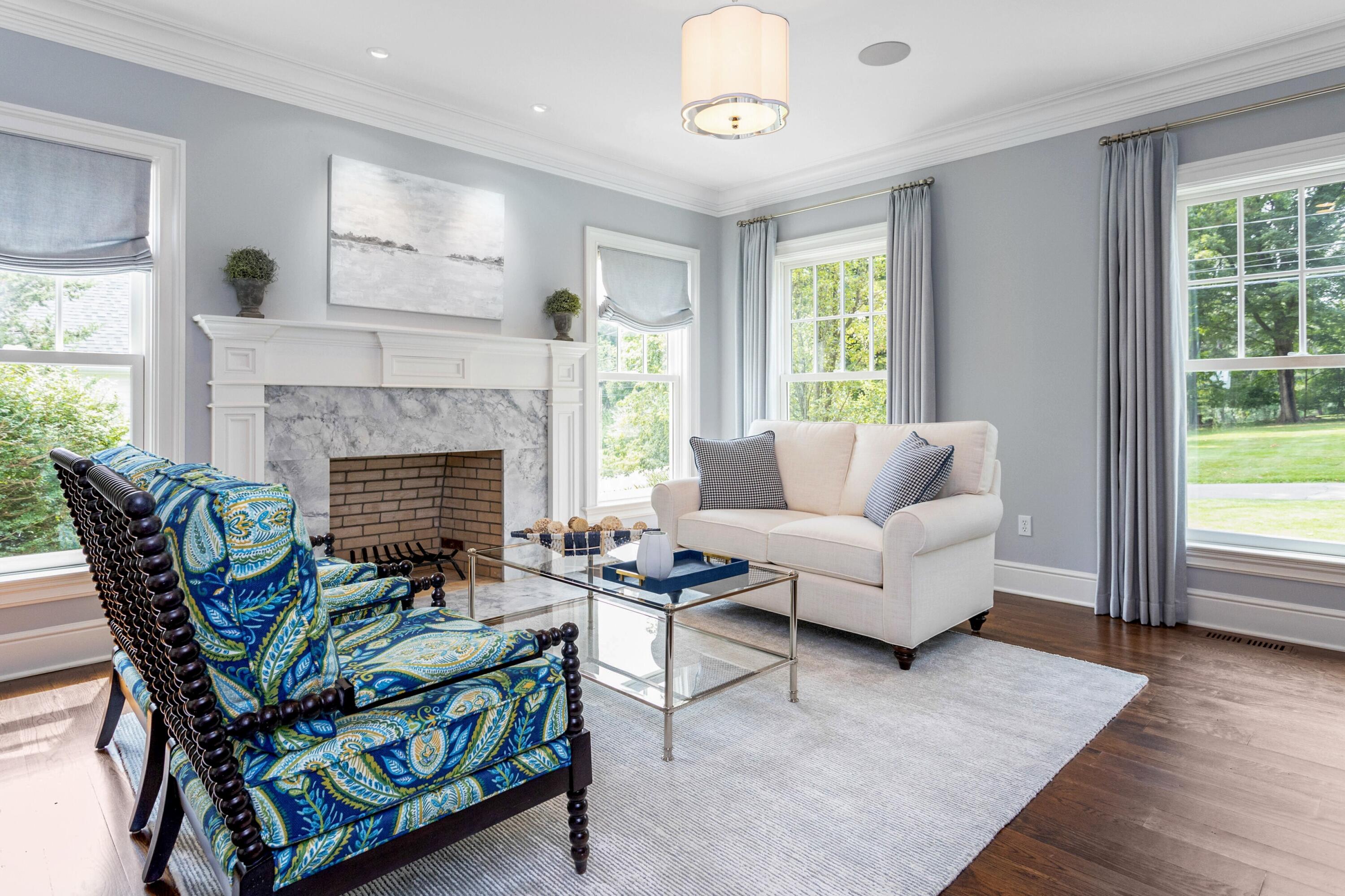 46 Stanton Road Darien, CT 06820 - Photo 8 of 48 a living room with furniture and a fireplace