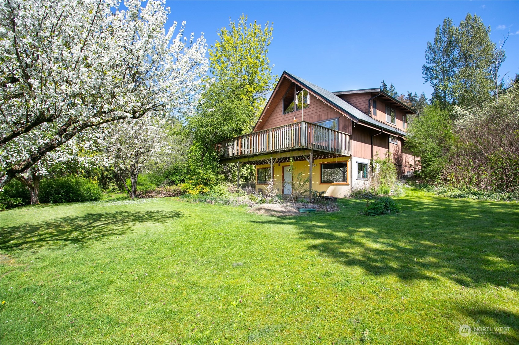 6402 Goodwin Road Everson, WA 98247 - Photo 22 of 39 a view of a house with a big yard potted plants and large tree