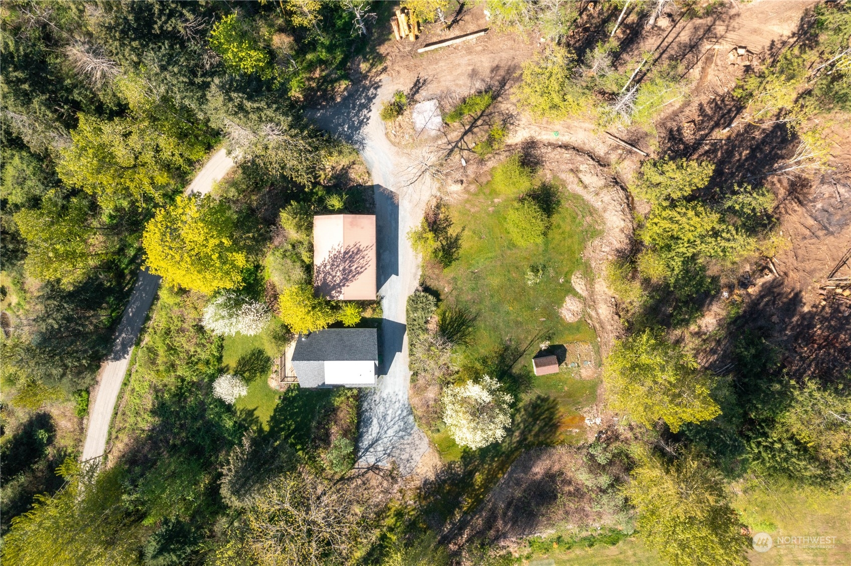 6402 Goodwin Road Everson, WA 98247 - Photo 37 of 39 a aerial view of a house with a yard