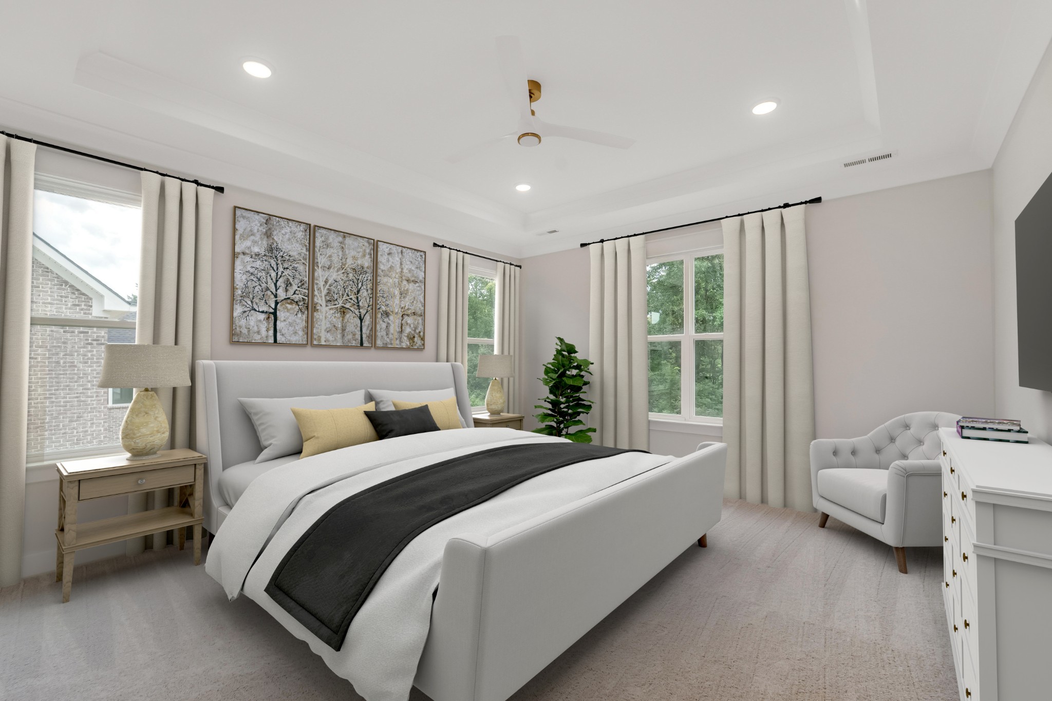 349 Bournemouth Lane Hermitage, TN 37076 - Photo 32 of 60 a spacious bedroom with a bed couch and a large window