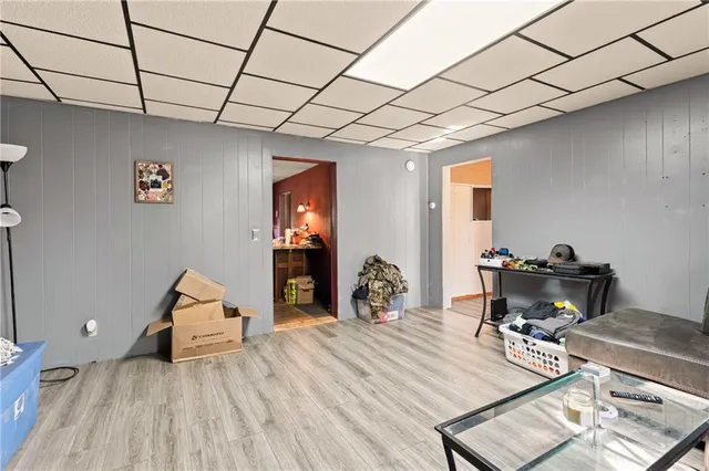 a view of kitchen and living room