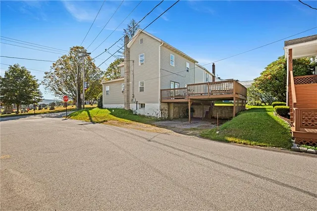 a view of a city with an ocean view
