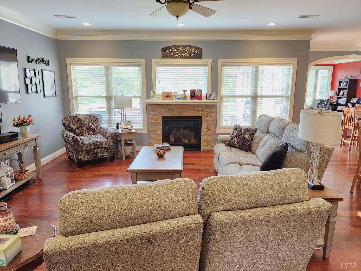 623 Two Bid Road Evington, VA 24550 - Photo 16 of 97 a living room with furniture and a fireplace