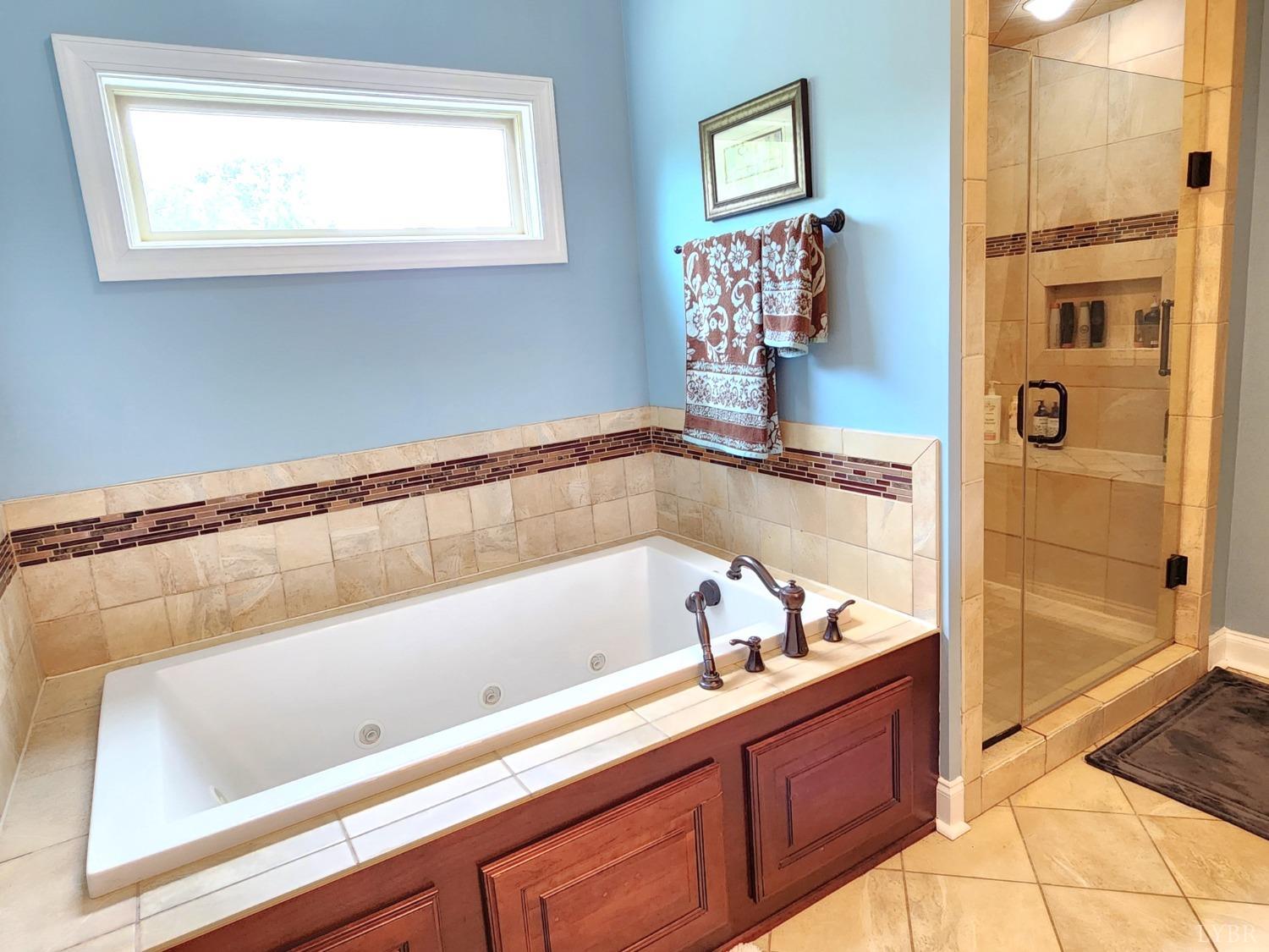 623 Two Bid Road Evington, VA 24550 - Photo 43 of 97 a bathroom with a bathtub and a shower