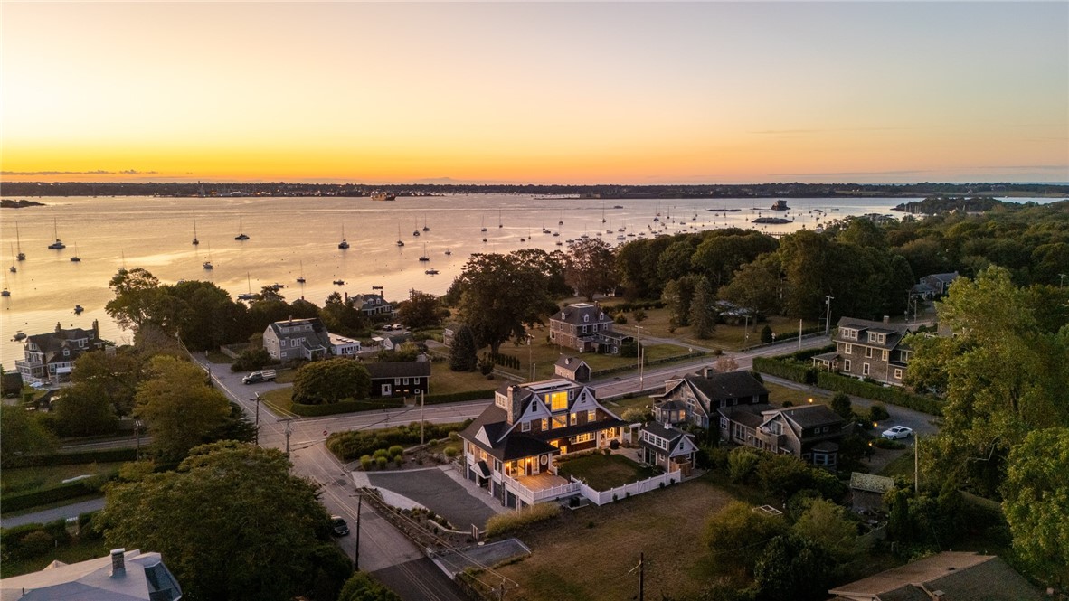 30 Walcott Avenue Jamestown, RI 02835 - Photo 48 of 50 Aerial view at sunrise over Narraganset Bay
