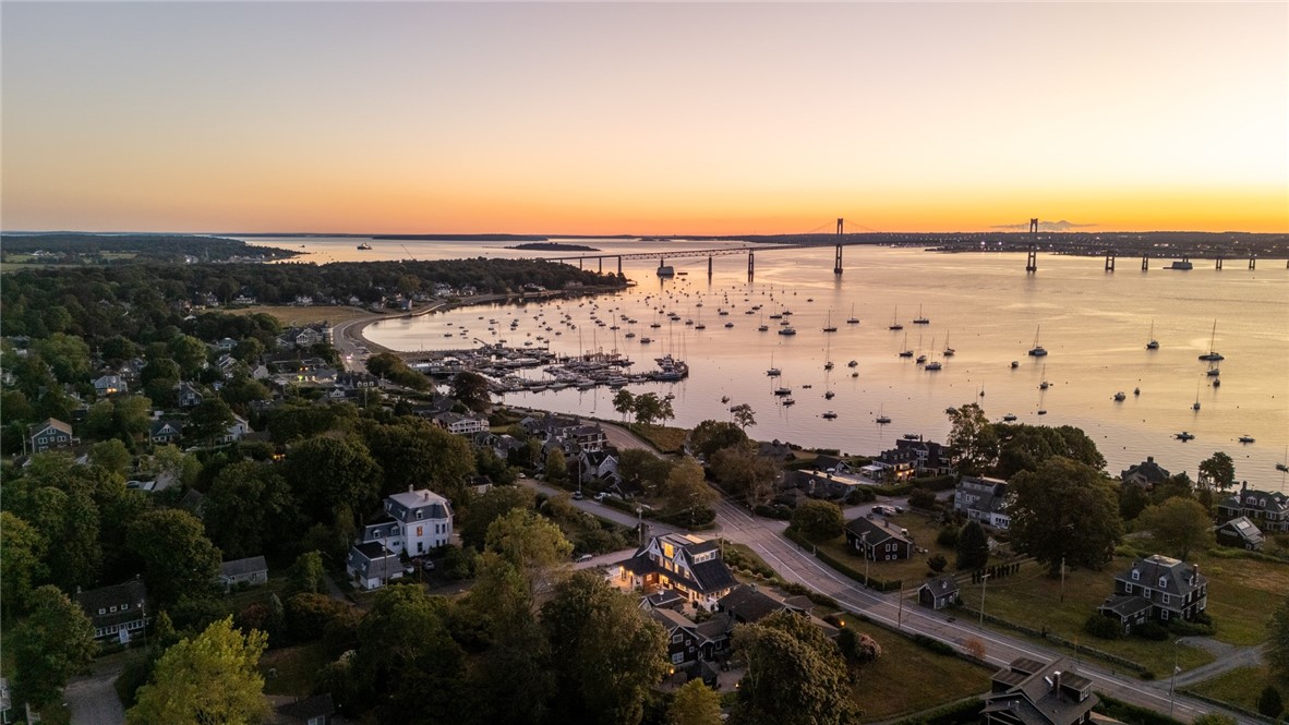 30 Walcott Avenue Jamestown, RI 02835 - Photo 50 of 50 Aerial view at sunrise over Narraganset Bay