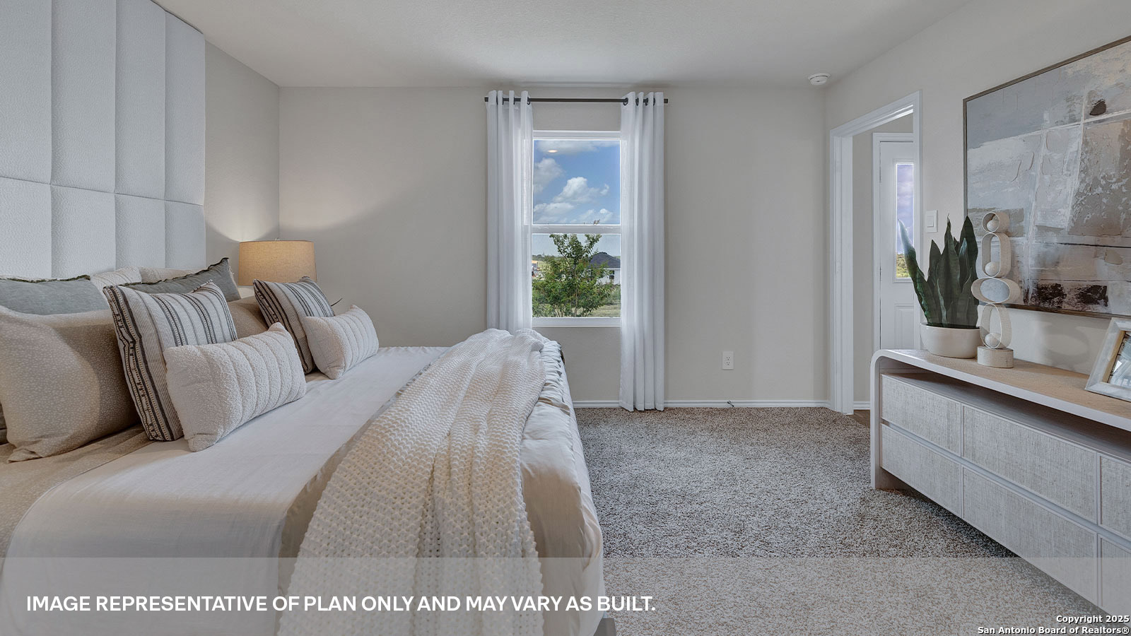 323 Low Pasture Trail Maxwell, TX 78656 - Photo 25 of 40 a bed room with a bed and a large mirror