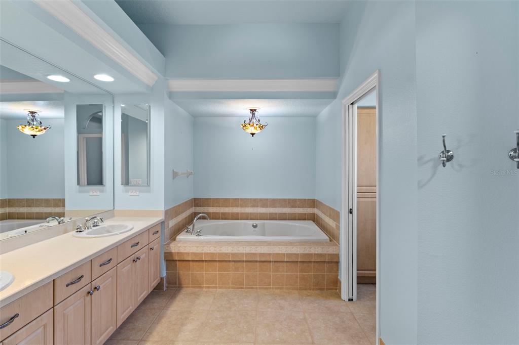 10130 Lazy Days Court Weeki Wachee, FL 34613 - Photo 31 of 85 a spacious bathroom with a tub sink and mirror