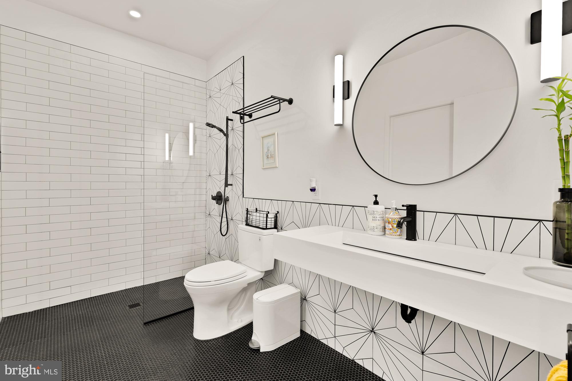 4020 35th Street, Unit B Mount Rainier, MD 20712 - Photo 10 of 42 a bathroom with a sink a toilet and a mirror