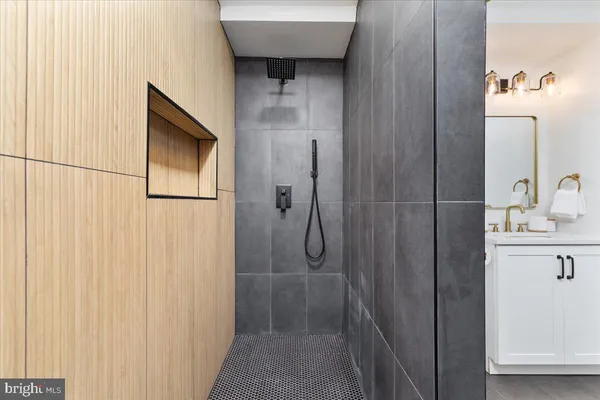 a bathroom with a shower