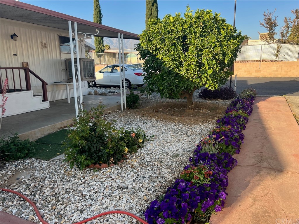 13645 5th Street, Unit 35 Yucaipa, CA 92399 - Photo 6 of 22 a view of a garden with patio