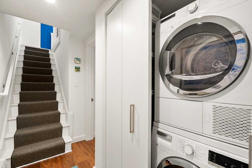 5 Auburn Street, Unit 1 Boston, MA 02129 - Photo 16 of 25 a utility room with dryer and washer