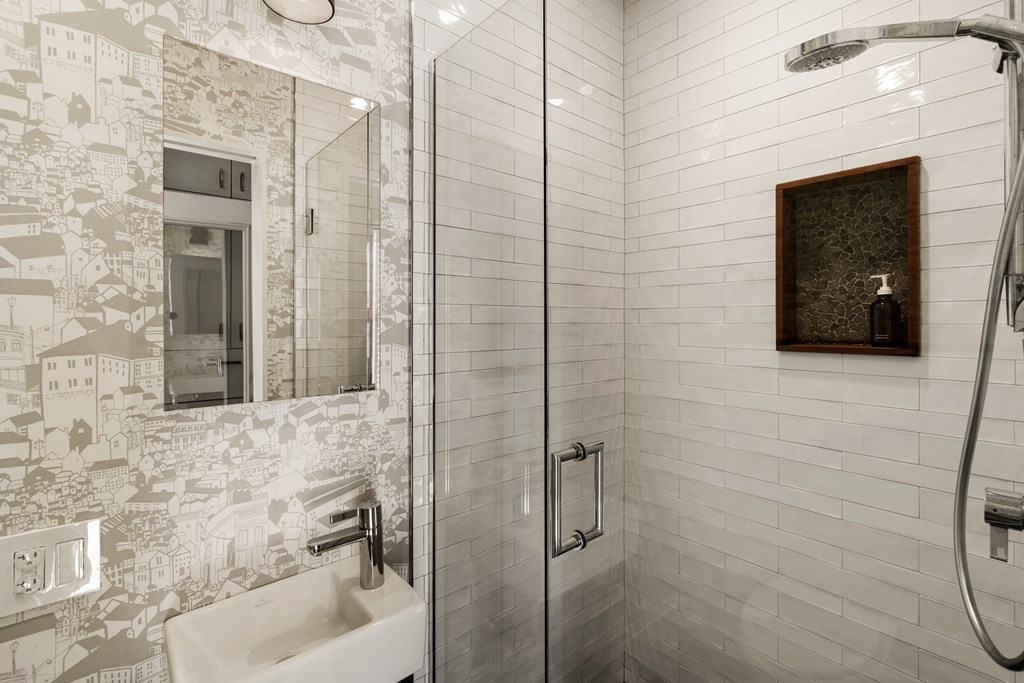 5 Auburn Street, Unit 1 Boston, MA 02129 - Photo 10 of 25 a bathroom with a shower and a sink
