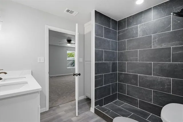 a bathroom with a shower