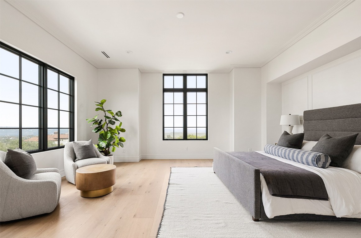 9117 Brookhurst Cove Austin, TX 78733 - Photo 19 of 40 a bedroom with furniture and a potted plant