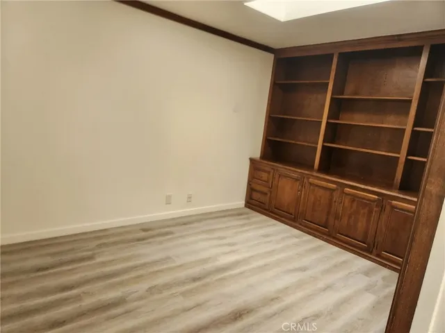 a view of an empty room with empty racks