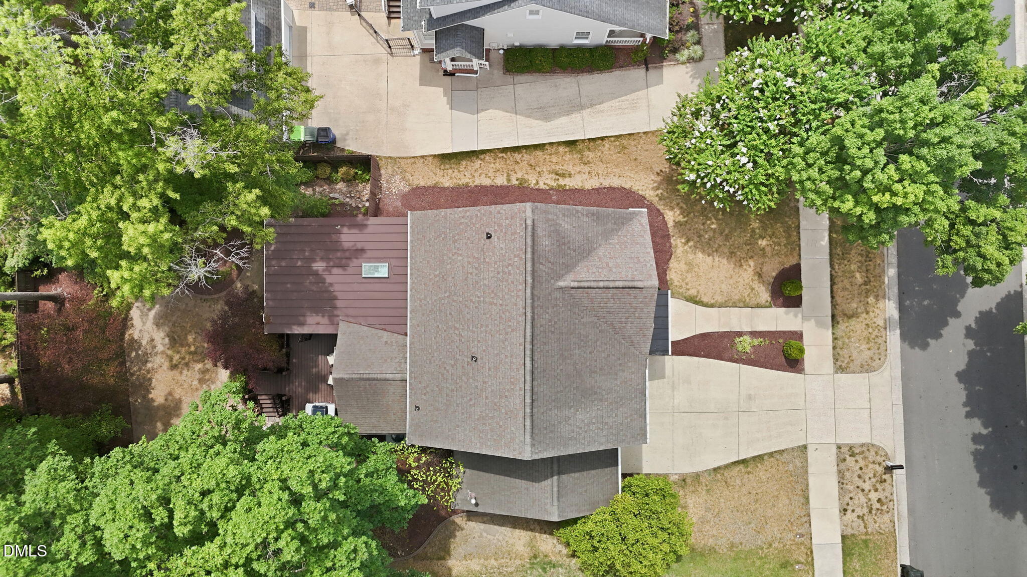 1716 Farmington Grove Drive Raleigh, NC 27614 - Photo 37 of 41 an aerial view of a house with a yard and large tree